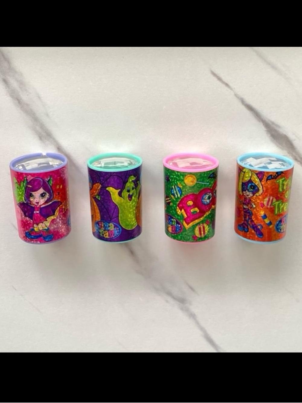 VTG Lisa Frank Halloween mini glitter kaleidoscopes set of 4